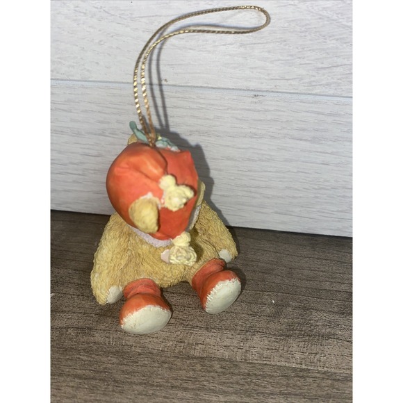 1992 Enesco Cherished Teddies Bear W/ Red Stocking Cap - Picture 5 of 7